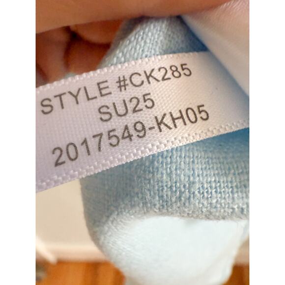 J.Crew Factory | NWT Linen-blend belted mini shirtdress in Light blue | Sz M - Picture 9 of 12